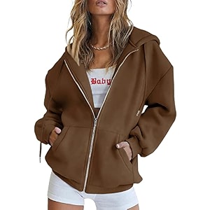 PRETTYGARDEN Womens Fall Zip Up Hoodies Sweatshirts