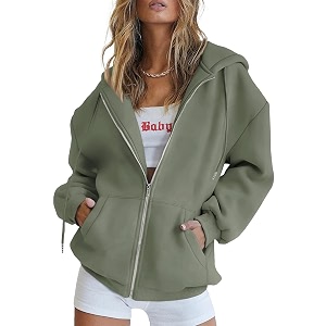 PRETTYGARDEN Womens Fall Zip Up Hoodies Sweatshirts