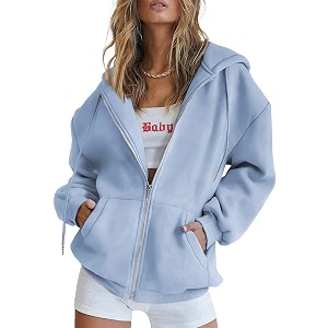 PRETTYGARDEN Womens Fall Zip Up Hoodies Sweatshirts