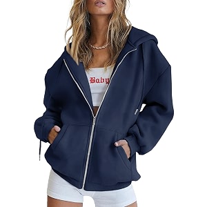 PRETTYGARDEN Womens Fall Zip Up Hoodies Sweatshirts