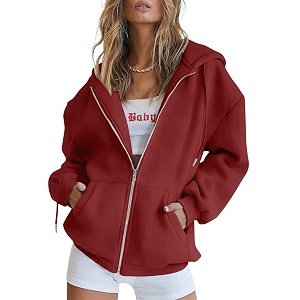 PRETTYGARDEN Womens Fall Zip Up Hoodies Sweatshirts