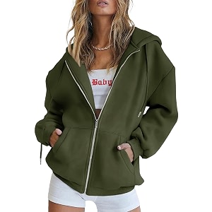 PRETTYGARDEN Womens Fall Zip Up Hoodies Sweatshirts