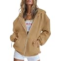 PRETTYGARDEN Women's Fall Zip Up Hoodies Sweatshirts