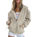 PRETTYGARDEN Women's Fall Zip Up Hoodies Sweatshirts