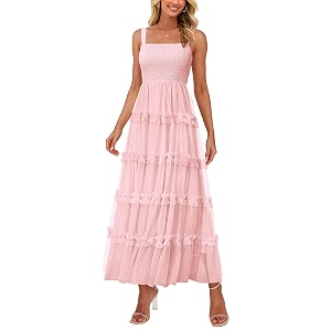 PRETTYGARDEN Womens Summer Dresses 2026 Sleeveless Smocked