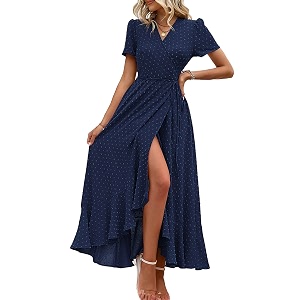 PRETTYGARDEN Womens Summer Wrap Maxi Dress Casual