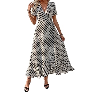 PRETTYGARDEN Womens Summer Wrap Maxi Dress Casual