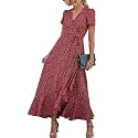 PRETTYGARDEN Women39s Summer Wrap Maxi Dress Casual