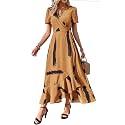PRETTYGARDEN Women39s Summer Wrap Maxi Dress Casual