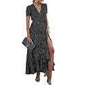PRETTYGARDEN Women39s Summer Wrap Maxi Dress Casual