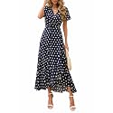 PRETTYGARDEN Women39s Summer Wrap Maxi Dress Casual