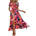 PRETTYGARDEN Women39s Summer Wrap Maxi Dress Casual