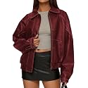 PRETTYGARDEN Womens Oversized Faux Leather Jacket Fall Winter Outfits