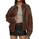 PRETTYGARDEN Womens Oversized Faux Leather Jacket Fall Winter Outfits