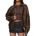 PRETTYGARDEN Womens Oversized Faux Leather Jacket Fall Winter Outfits