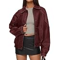 PRETTYGARDEN Womens Oversized Faux Leather Jacket Fall Winter Outfits