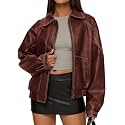 PRETTYGARDEN Womens Oversized Faux Leather Jacket Fall Winter Outfits