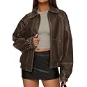 PRETTYGARDEN Womens Oversized Faux Leather Jacket Fall Winter Outfits
