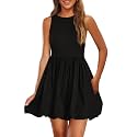 PRETTYGARDEN Womens Summer Bubble Sleeveless Mini Dress