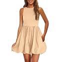 PRETTYGARDEN Womens Summer Bubble Sleeveless Mini Dress