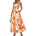 PRETTYGARDEN Womens Summer Dress Floral Smocked Maxi Dresses Beach Sundress