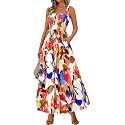 PRETTYGARDEN Womens Summer Dress Floral Smocked Maxi Dresses Beach Sundress