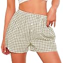 PRETTYGARDEN Womens Summer Gingham Boxer Shorts