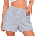 PRETTYGARDEN Womens Summer Gingham Boxer Shorts