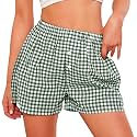 PRETTYGARDEN Womens Summer Gingham Boxer Shorts