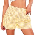 PRETTYGARDEN Womens Summer Gingham Boxer Shorts