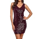 PrettyGuide Women39s Sequin Cocktail Dress V Neck