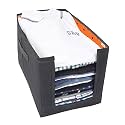 PrettyKrafts 1 Pc Non Woven Large Capacity Shirt Stacker/Foldable &amp; Stackable Closet Wardrobe Cupboard Organizer/Foldable Storage Box/Multipurpose Clothes Organizer (Orange, 26cmx38x26 cm)