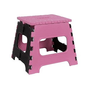 prettykrafts 12 inches super strong folding step stool for adults and kids kitchen stepping stools garden step stool kitchen stool -pack of 1pink