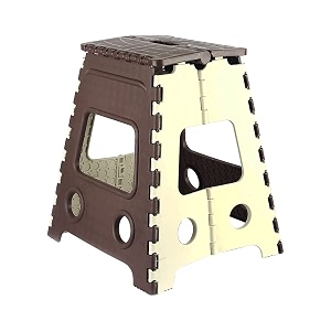 prettykrafts 18 inches super strong folding step stool for adults and kids kitchen stepping stools garden step stool kitchen stool -pack of 1brown