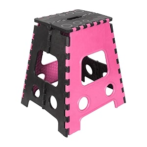 prettykrafts 18 inches super strong folding step stool for adults and kids kitchen stepping stools garden step stool kitchen stool -pack of 1pink
