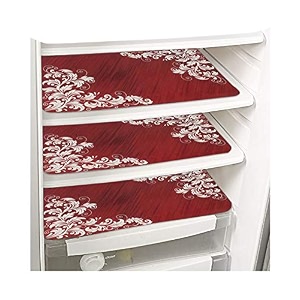 prettykrafts waterproof refrigerator drawer matsfridge matsmultipurpose mats set of 3 white flower