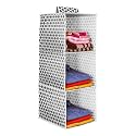 PrettyKrafts 3-Shelf Hanger Closet Hanging Shelves - Clothes Organizer and Storage for Sweater Jeans Shirt - Dorm Wardrobe Nursery Rv Room - Kids Closet Hanging Accessories | Easy Mount|Qtr Grey