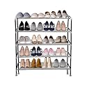 PrettyKrafts 5-Tier Stackable Shoe Rack, Expandable &amp; Adjustable Shoe Organizer Storage Shelf,Collapsible Shoe Rack Without Cover, for Shoe/Clothes/Books Stand Storage, Grey