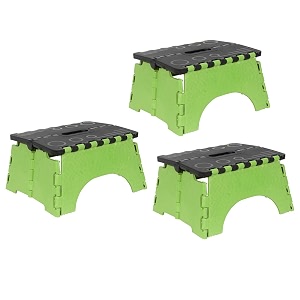 prettykrafts 7 inches super strong folding step stool for adults and kids kitchen stepping stools garden step stool kitchen stool -pack of 3green