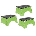 PrettyKrafts 7 Inches Super Strong Folding Step Stool for Adults and Kids, Kitchen Stepping Stools, Garden Step Stool Kitchen Stool -(Pack of 3),Green