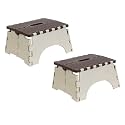 PrettyKrafts 7 Inches Super Strong Folding Step Stool for Adults and Kids, Kitchen Stepping Stools, Garden Step Stool Kitchen Stool -(Pack of 2),Brown