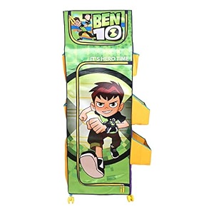 prettykrafts fabric ben10fun closet 4 shelves kids folding wardrobe - hero ben10 hero fc4s-bt11 multicolor