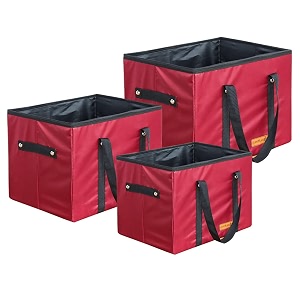 prettykrafts combo pack of 3 cube storage bins baskets for organizing sturdy fabric storage basket cube handles decorative foldable storage baskets for shelves closet nursery toy362728cm-maroon