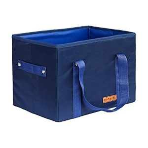 prettykrafts combo pack of 3 cube storage bins baskets for organizing sturdy fabric storage basket cube handles decorative foldable storage baskets for shelves closet nursery toy362728cm-blue