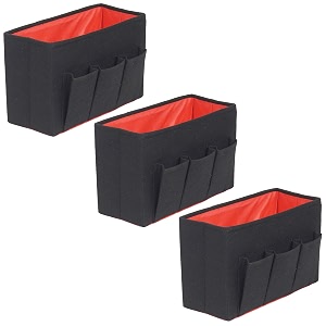prettykrafts magazinefiles organiser - storage box filescatalogues sorter - desk organizer - black set of 3