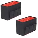 PrettyKrafts Magazine/Files Organiser - Multi Utility Storage Box Files/Catalogues Sorter - Desk Organizer - Black (Set of 2)