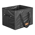 PrettyKrafts Medium Cube Storage Bins Baskets for Organizing, Sturdy Fabric Storage Basket Cube Handles, Decorative Foldable Storage Baskets for Shelves Closet Nursery Toy, (35×25×25CM)-Black
