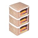 PrettyKrafts Saree Cover Set of 3 / Jute Finish/Wardrobe Organiser/Clothes Bag_Green