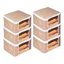 PrettyKrafts Saree Cover Set of 6 / Jute Finish/Wardrobe Organiser/Clothes Bag_Grey