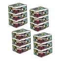 PrettyKrafts Saree Cover Large with creative prints, Saree Storage Cover with Zip, Wardrobe Organiser, Clothes Cover &amp; Storage,Green Leave, Set of 12 pcs
